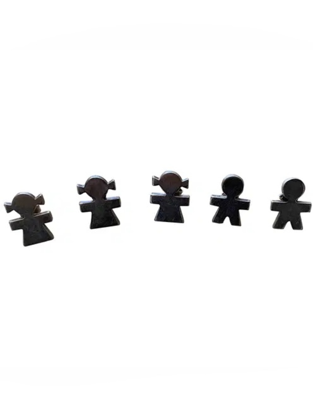 ALESSI Girotondo Sterling Silver 925 Vintage Stud Earrings Girl Boy Silhouette